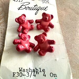 Teddy Bear buttons (4)